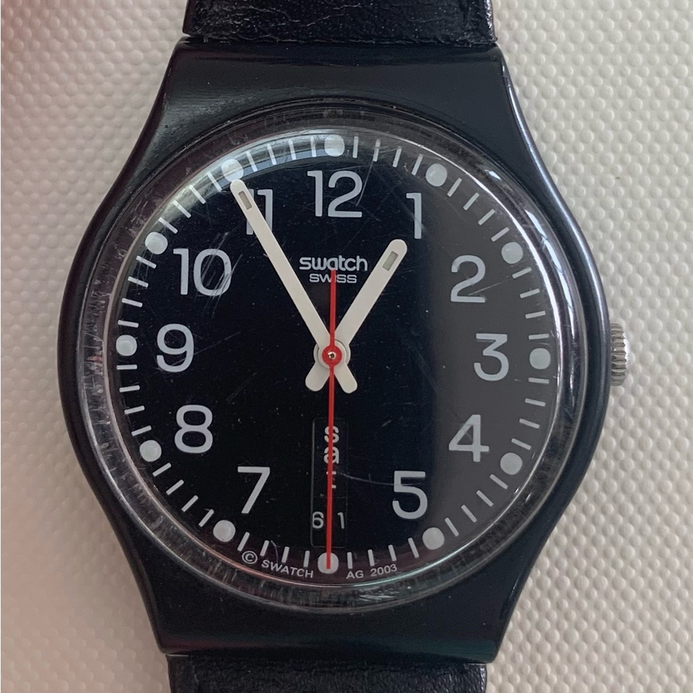 Swatch Black and White Analog Watch